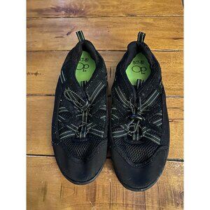 Water Shoes Aqua Socks Slip-On Black & Green S(7-8) All Man Made Material Lightw